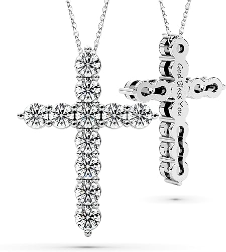 Moissanite Christian Cross Necklace