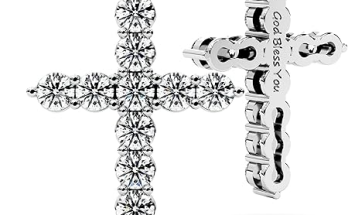 Moissanite Christian Cross Necklace
