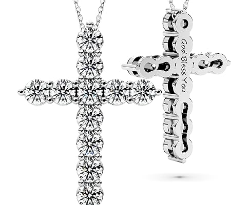 Moissanite Christian Cross Necklace